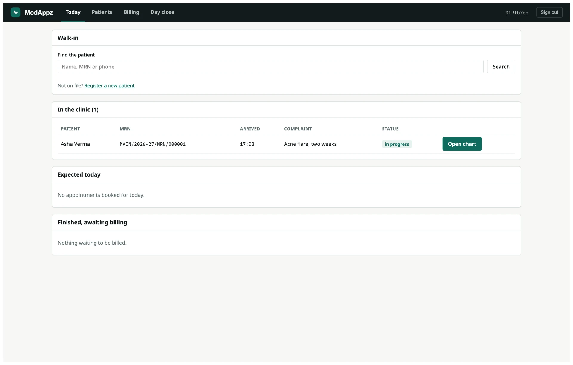 The front desk running on QueueFlow