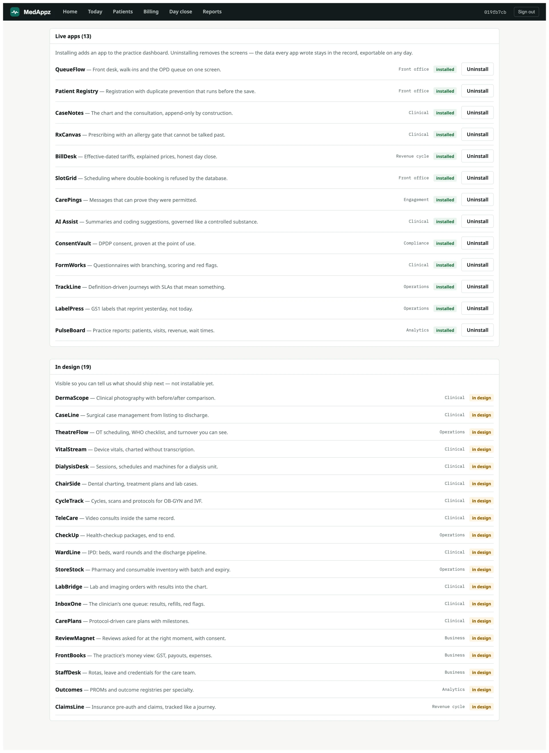 The store, inside the product — install and uninstall