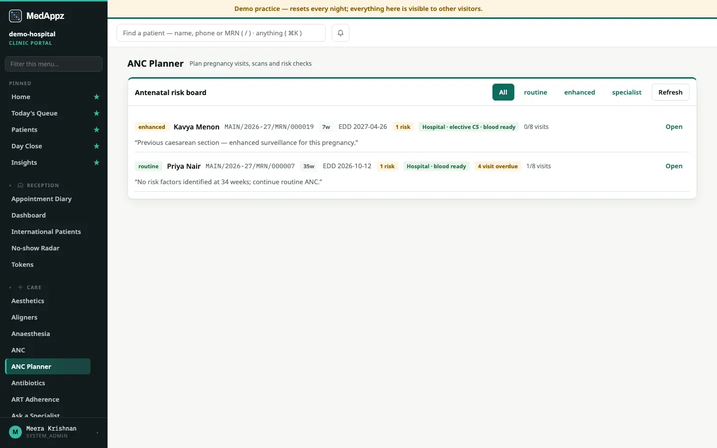 ANCPlanner — ANC Planner — Plan pregnancy visits, scans and risk checks
