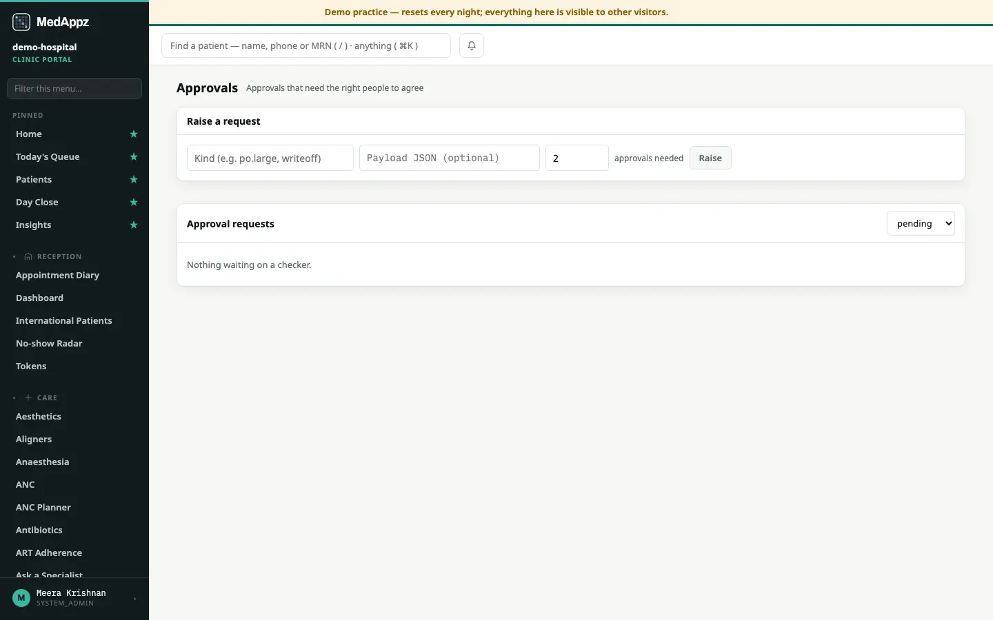 MakerChecker — Approvals — Approvals that need the right people to agree