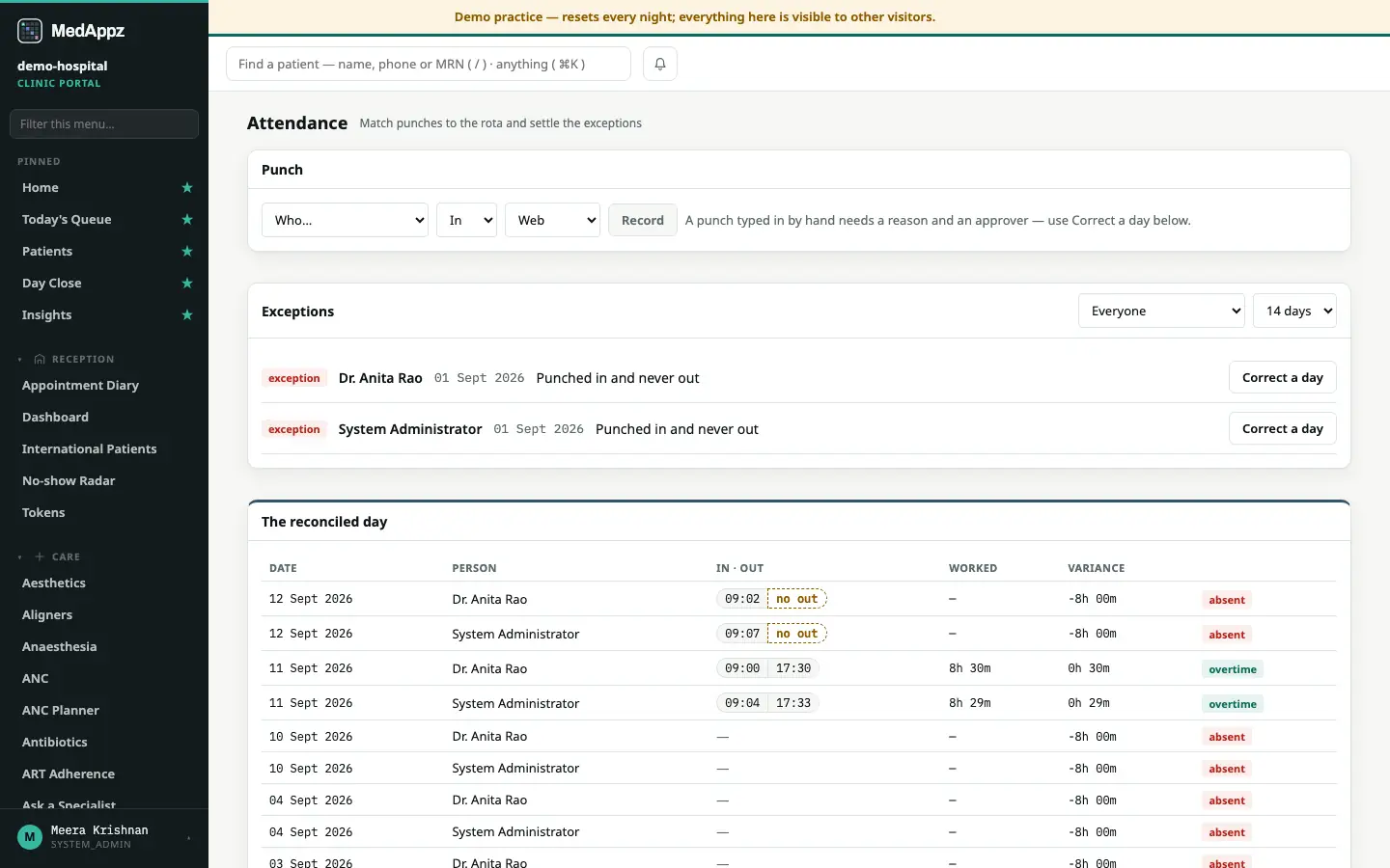 AttendancePunch — Attendance — Match punches to the rota and settle the exceptions