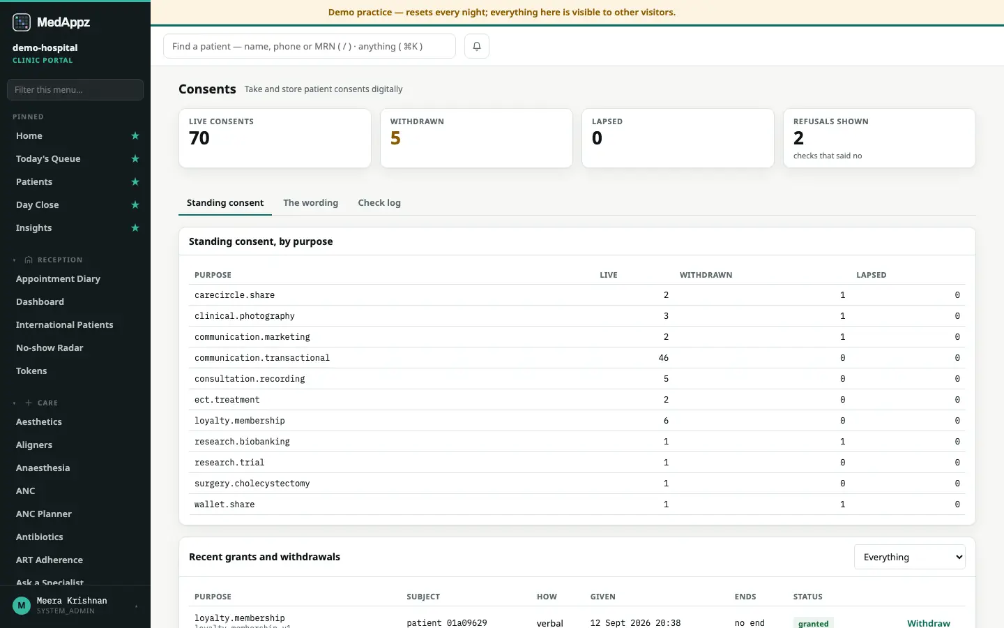 ConsentVault — Consents — Take and store patient consents digitally
