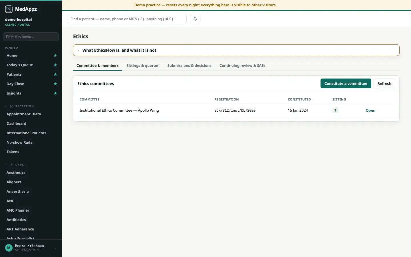 EthicsFlow — Ethics — Run ethics committee approvals on deadlines