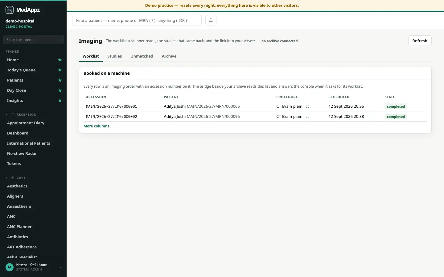 ImageVault — Imaging — Book the scan, find the study, and open it from the report