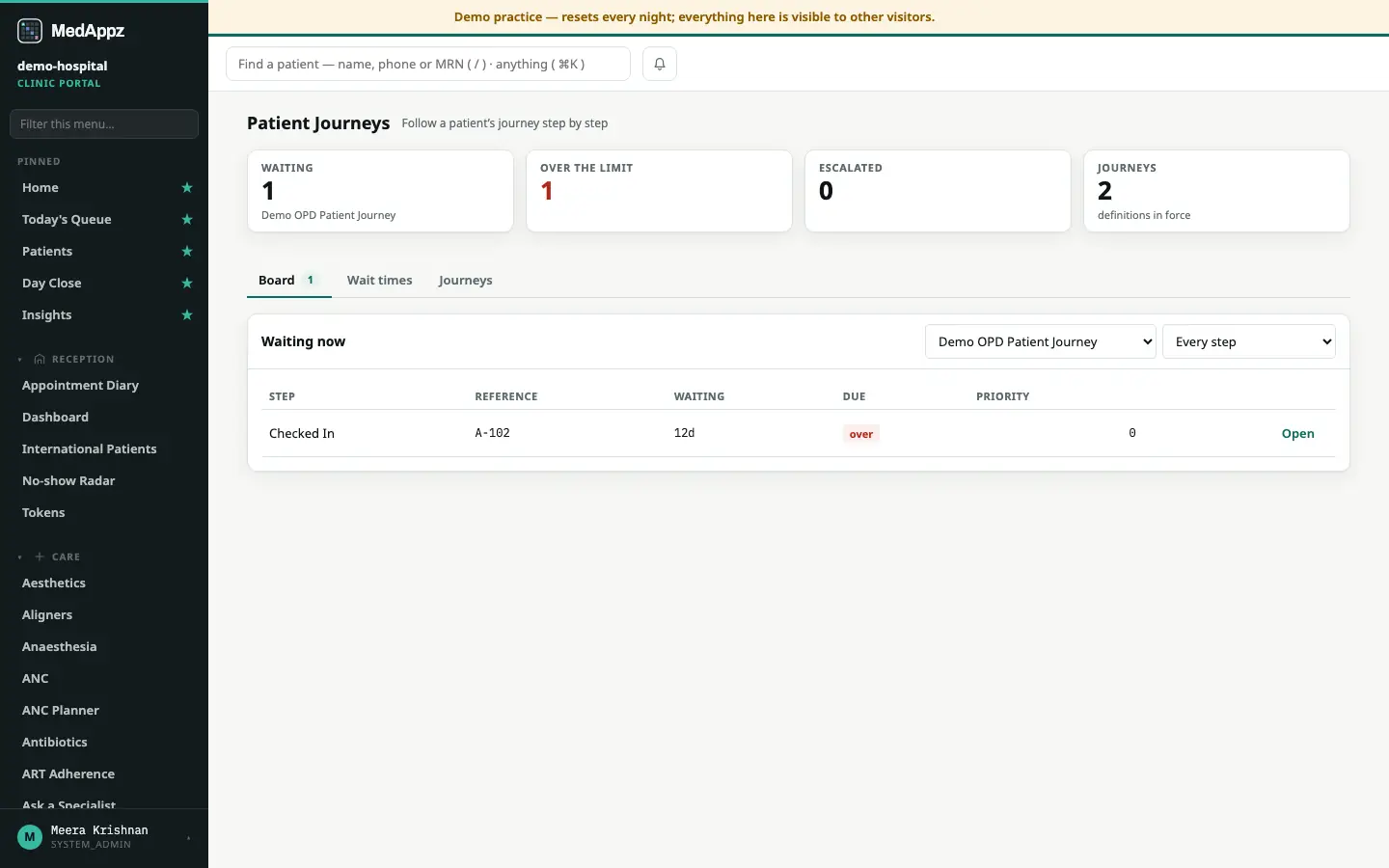 TrackLine — Patient Journeys — Follow a patient’s journey step by step