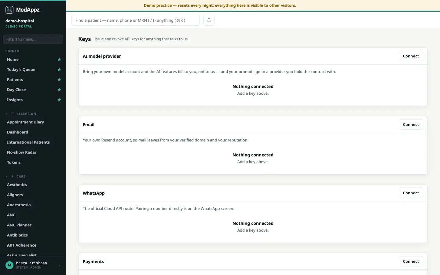 KeyRing — Keys — Your own API keys and connections, sealed