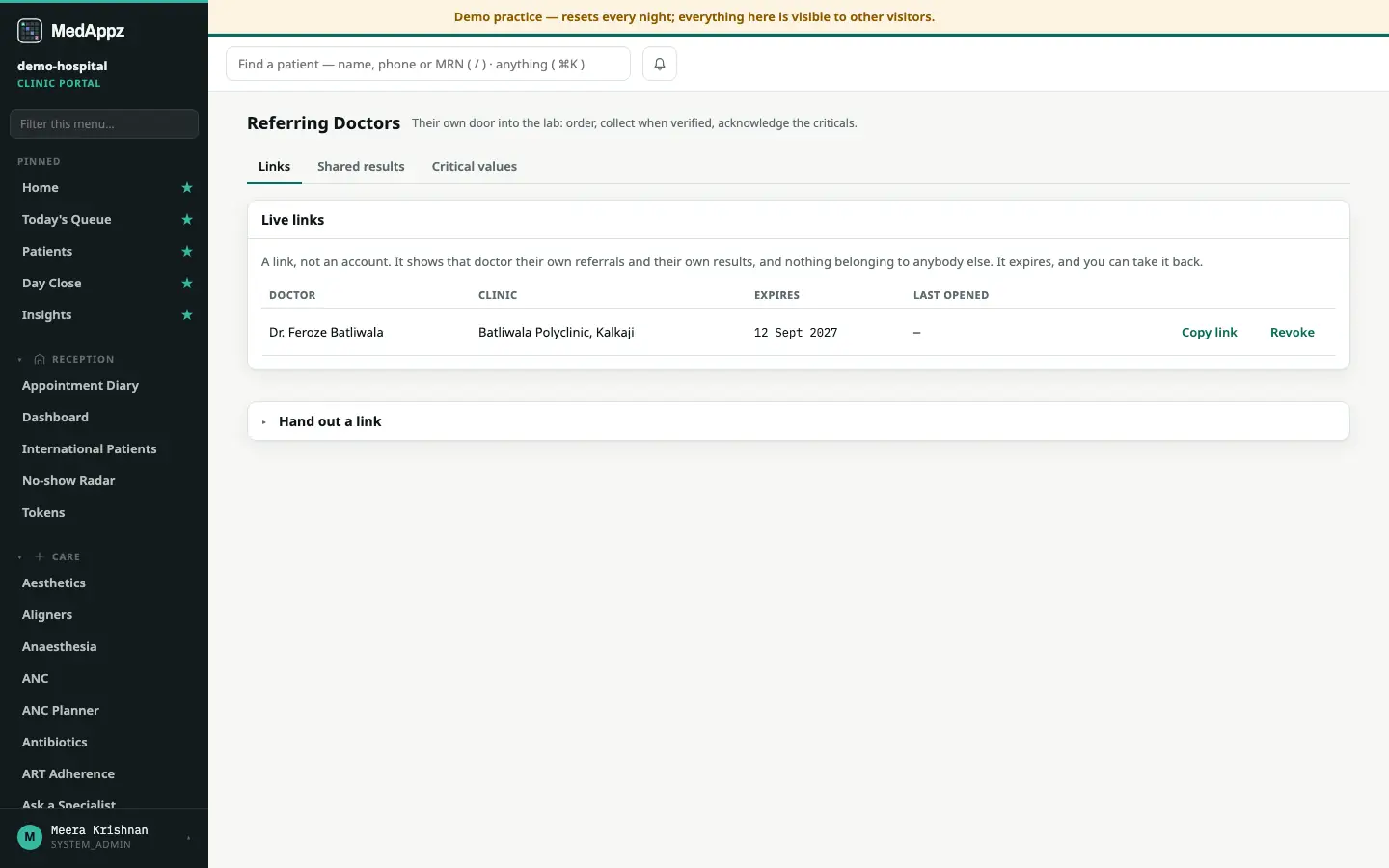 LabLink — Referring Doctors — Give a referring doctor a link to order and collect their results