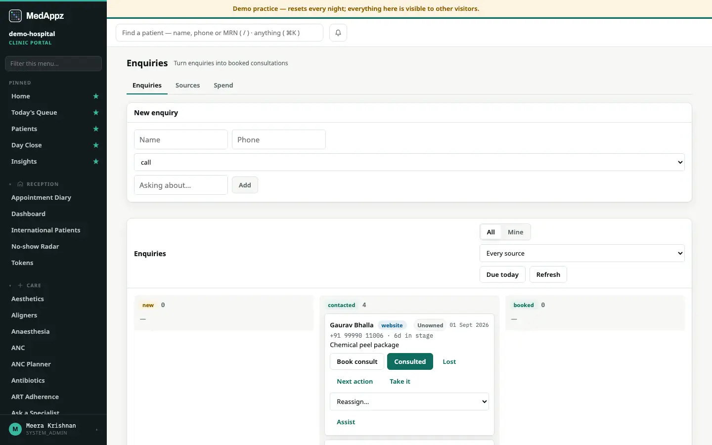 LeadDesk — Enquiries — Turn enquiries into booked consultations