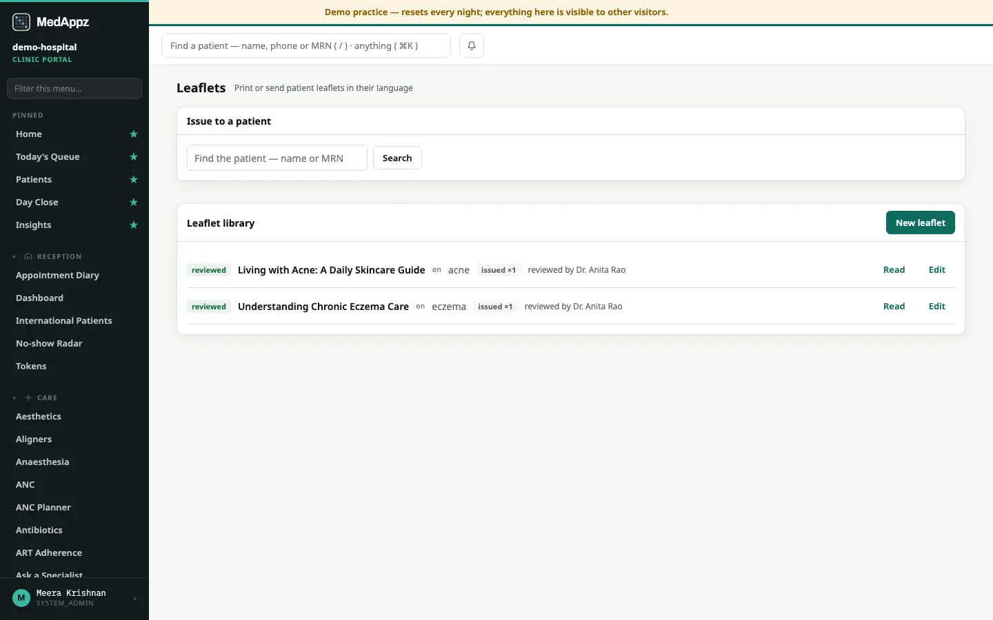 EduPrints — Leaflets — Print or send patient leaflets in their language