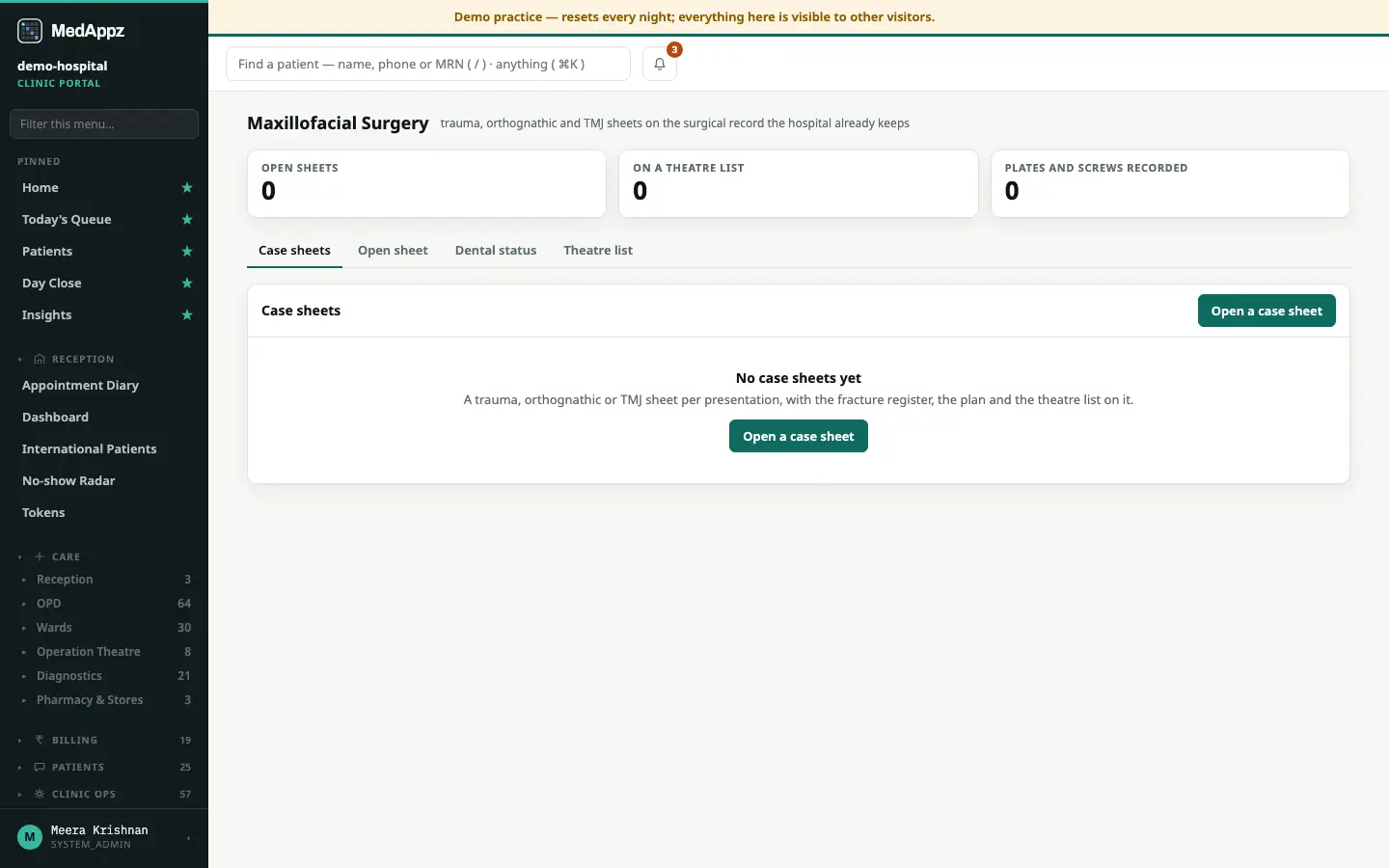 MaxFax — Maxillofacial Surgery — Jaw fractures, orthognathic plans and TMJ sheets, with every plate on the implant register
