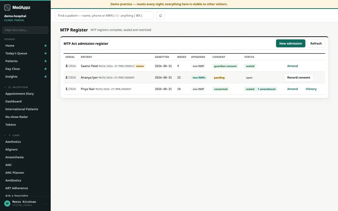 MTPRegister — MTP Register — MTP registers complete, sealed and restricted