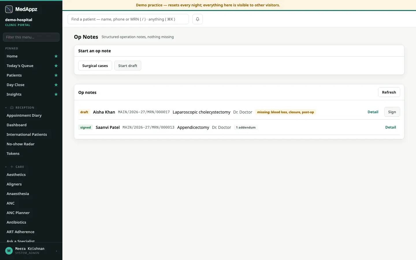 OpNoteForge — Op Notes — Structured operation notes, nothing missing