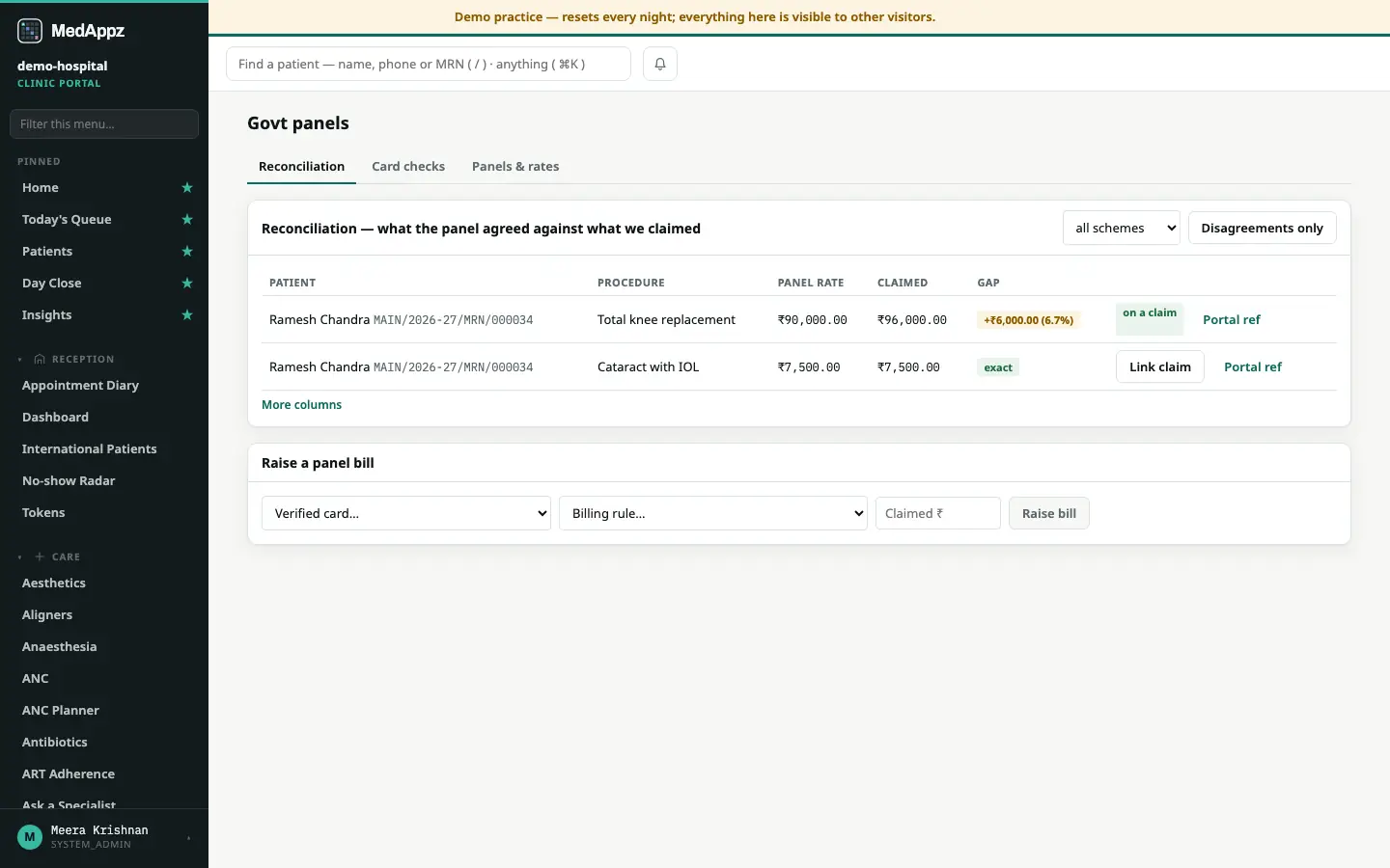 CGHSDesk — Govt Panels — Handle CGHS, ECHS and ESI panel billing