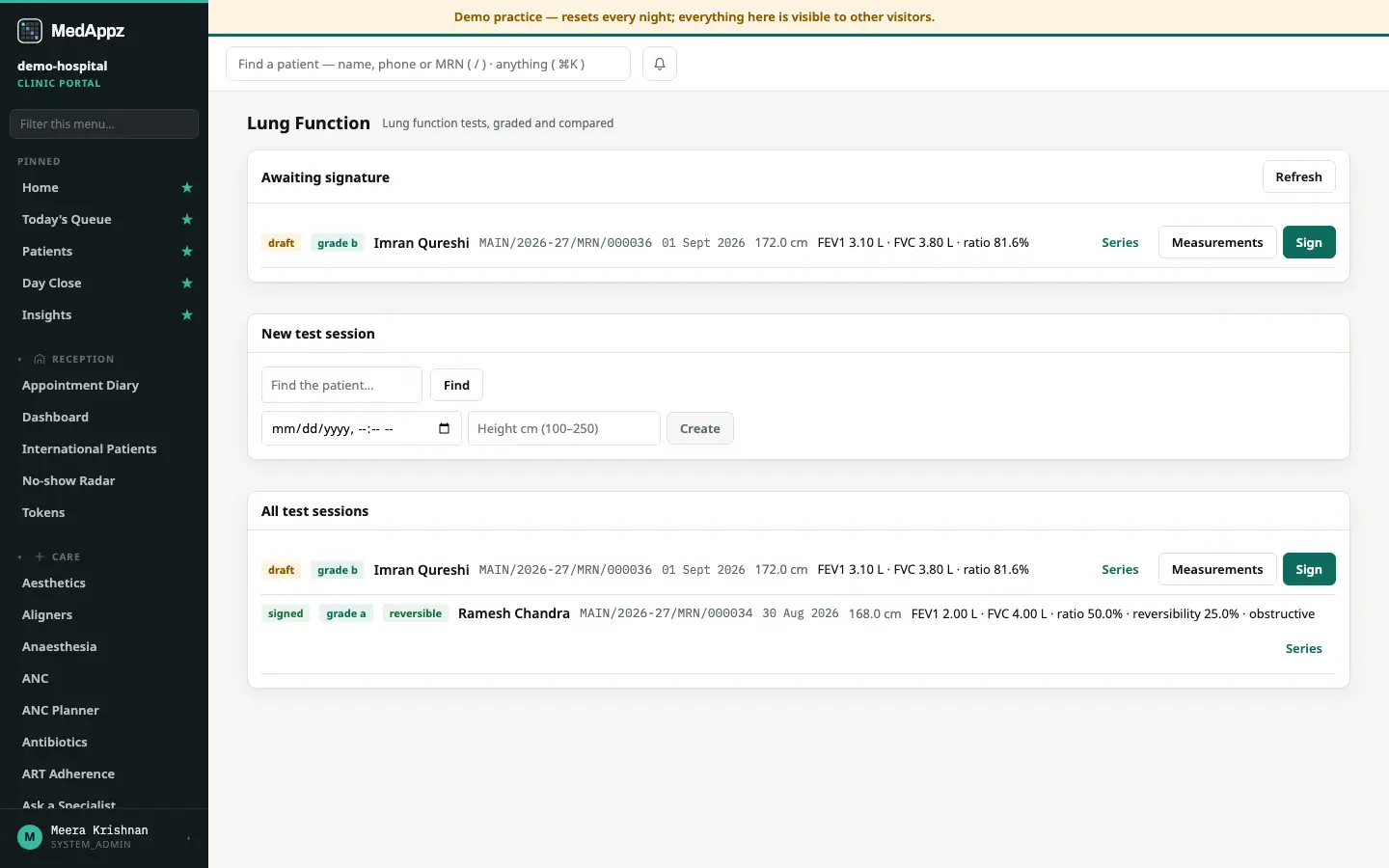SpiroFlow — Lung Function — Lung function tests, graded and compared