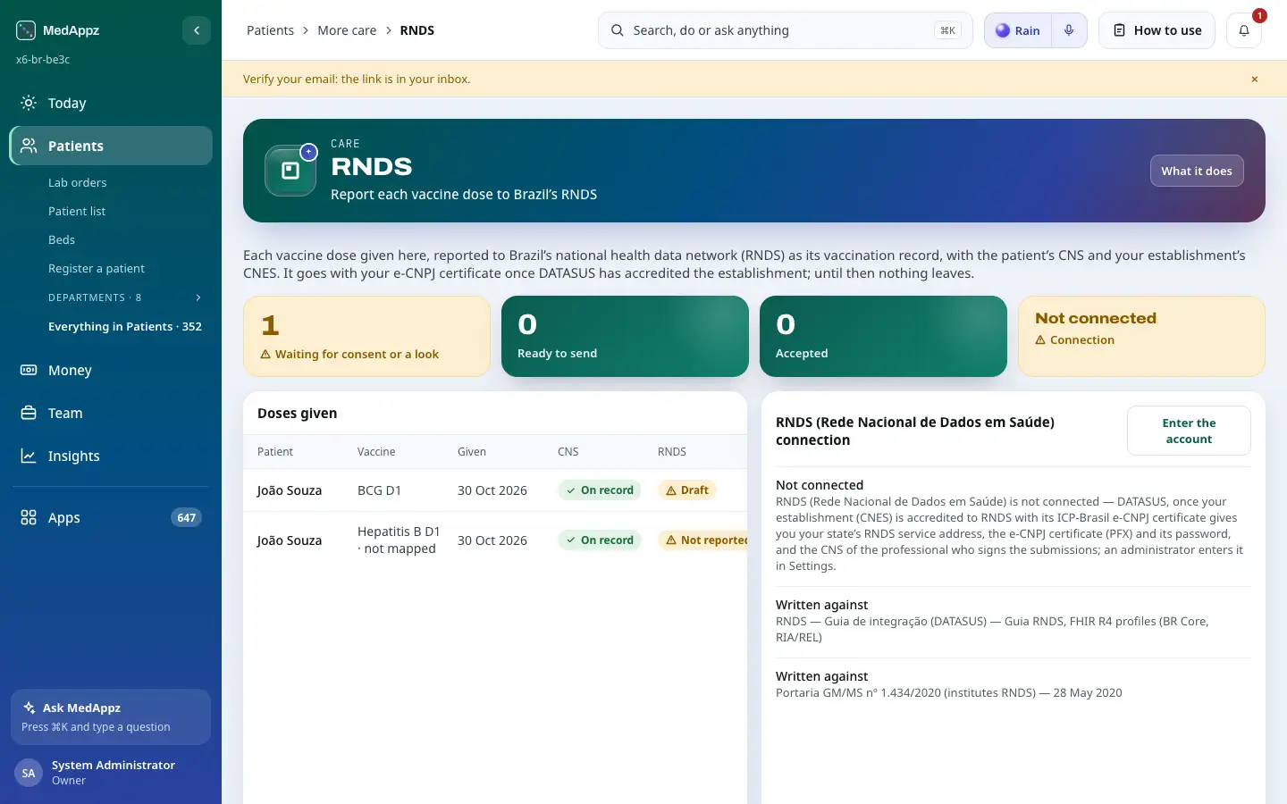 RNDSBridge — RNDS — Report each vaccine dose to Brazil’s RNDS
