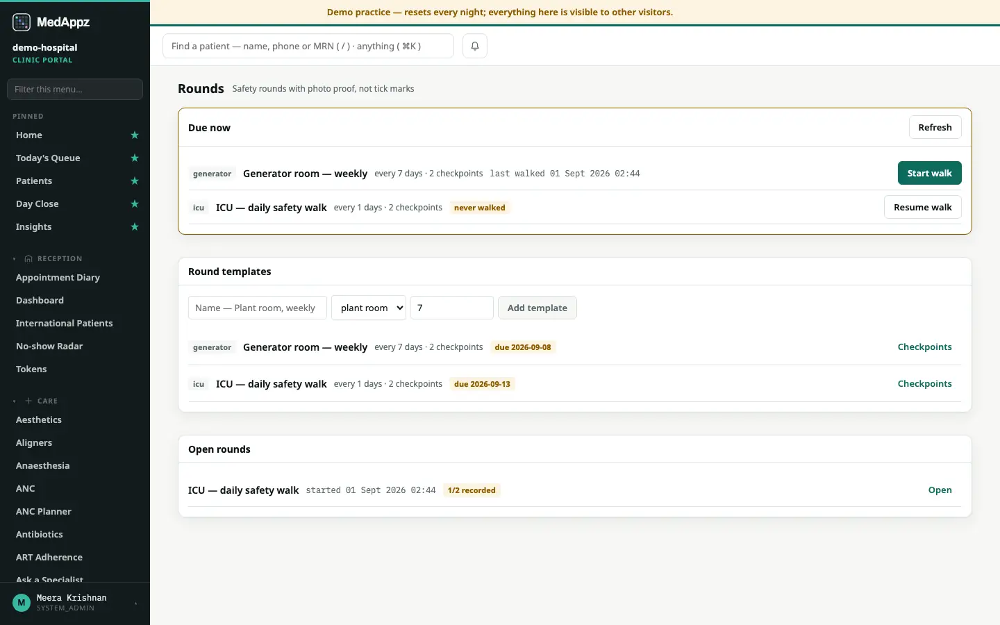 FacilityRounds — Rounds — Safety rounds with photo proof, not tick marks