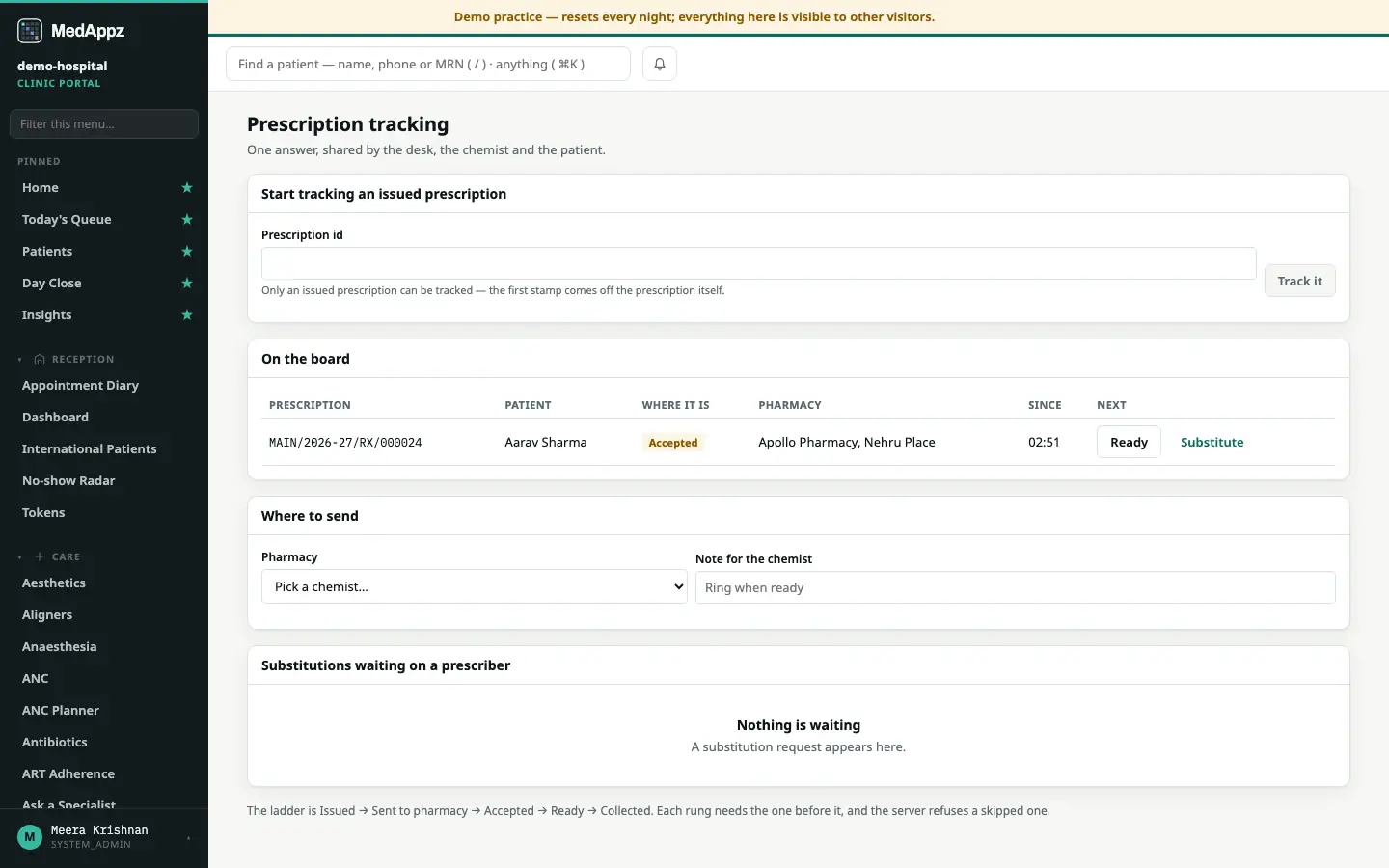 ScriptTrack — Prescription Tracking — Show where a prescription is right now