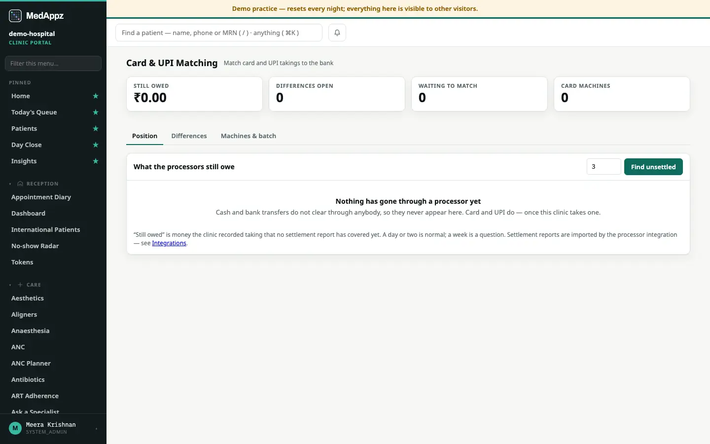 CardCounter — Card & UPI Matching — Match card and UPI takings to the bank