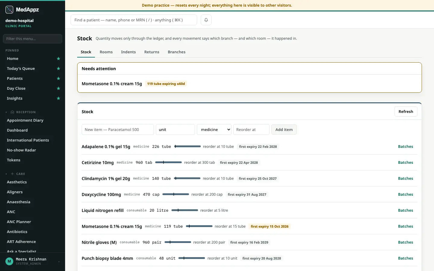 StoreStock — Stock — Track stock with batches and expiry dates