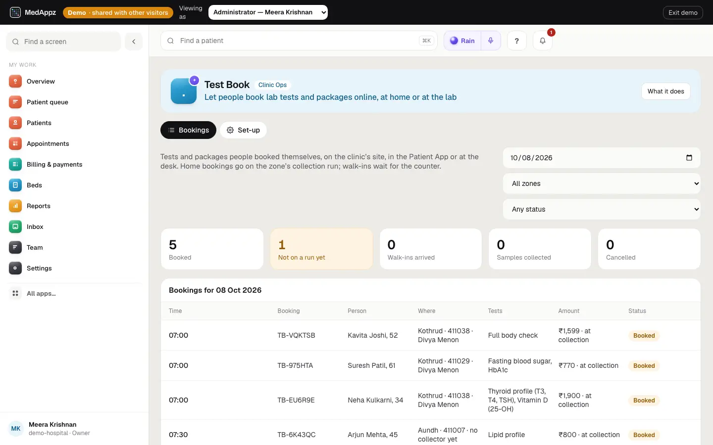 TestBook — Test Book — Let people book lab tests and packages online, at home or at the lab