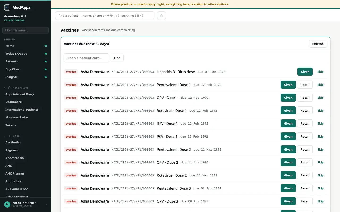 VaxVault — Vaccines — Vaccination cards and due-date tracking