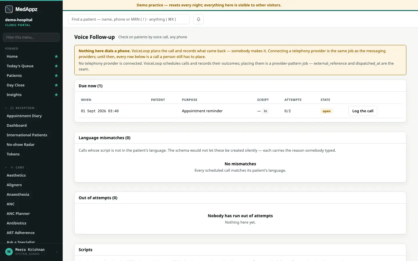 VoiceLoop — Voice Follow-up — Check on patients by voice call, any phone
