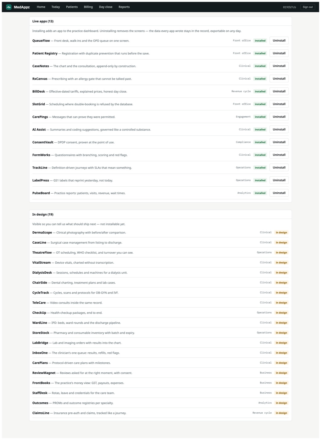 The store, inside the product — install and uninstall
